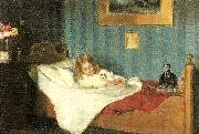 Michael Ancher en rekonvalescent. ca oil painting on canvas